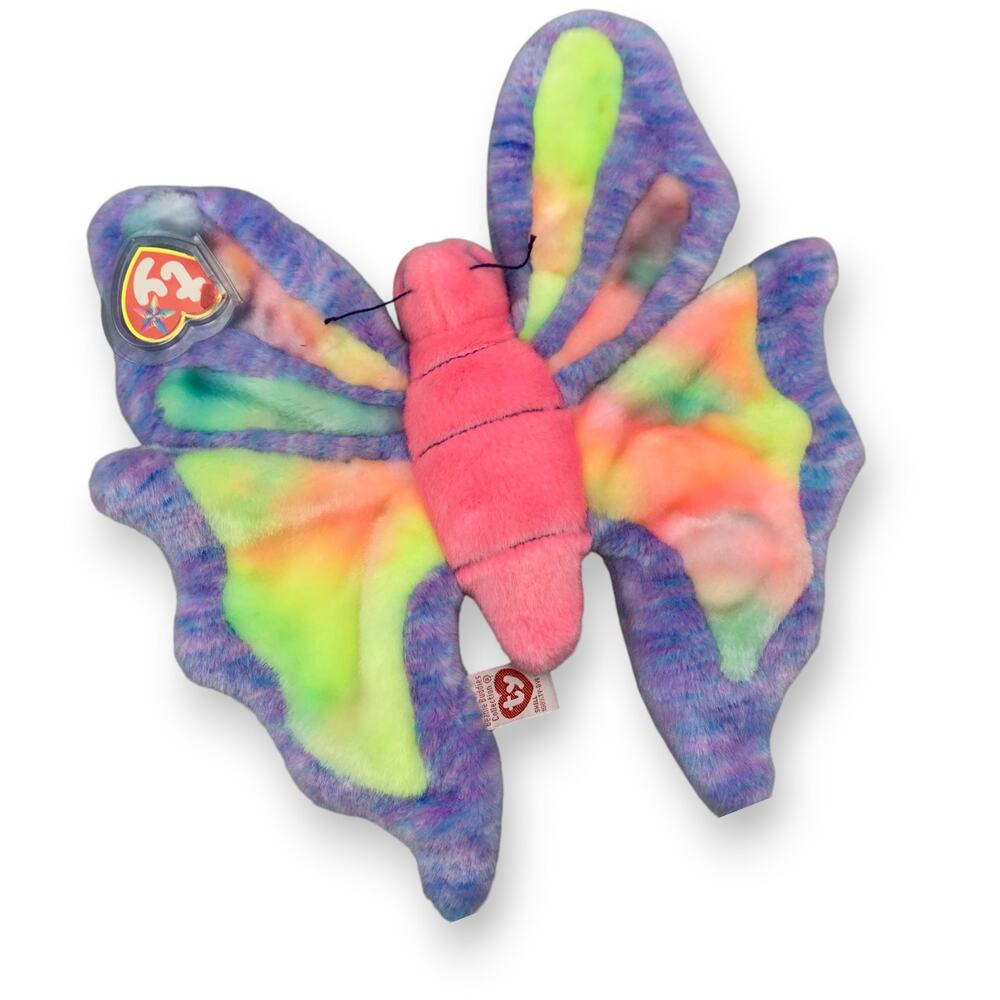 TY Beanie Buddies Flitter Butterfly Plush 12" Vintage 2000 Minty with Tag Stuffy